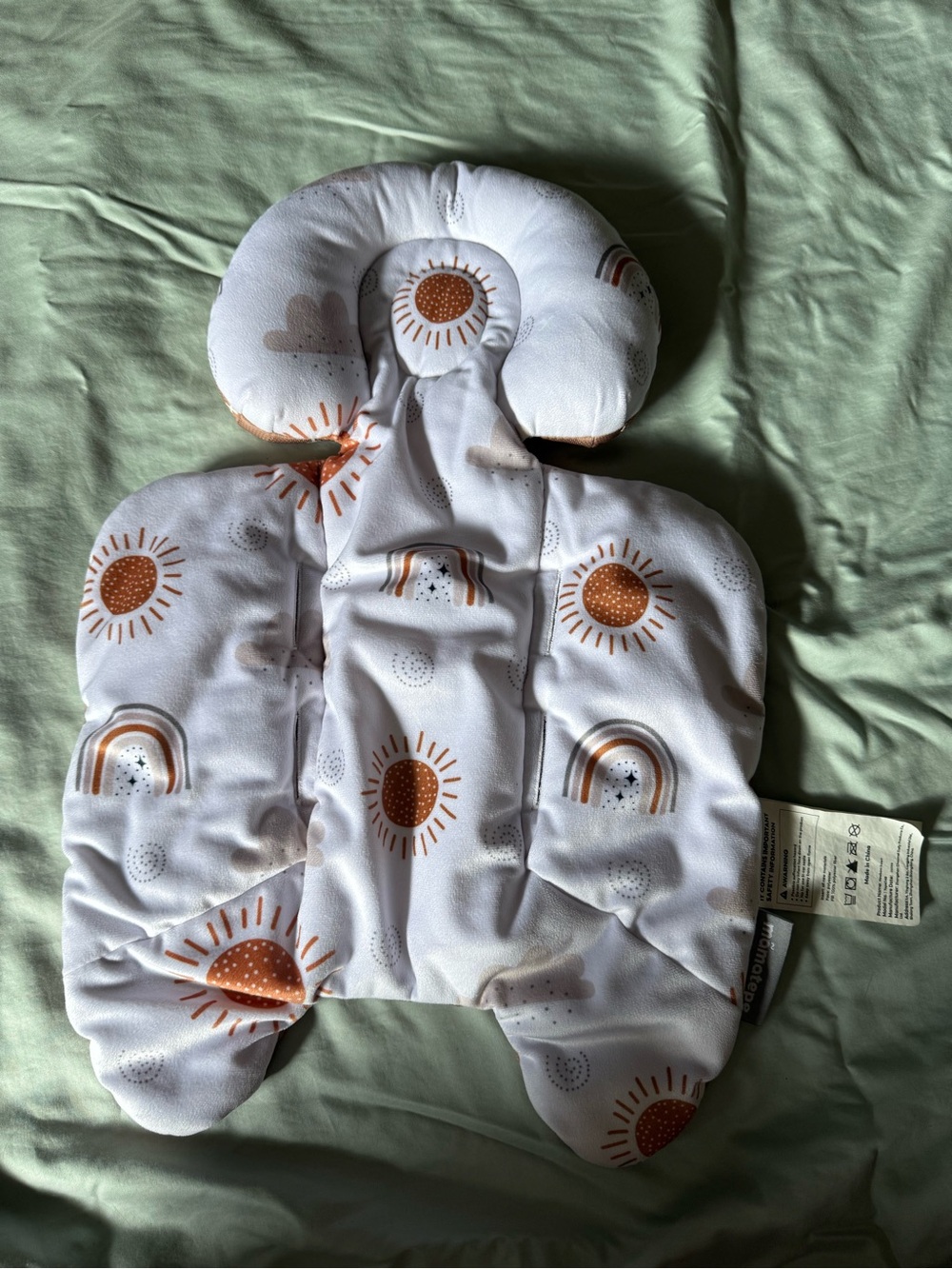Infant Head and Body Support Insert with Sun & Rainbow Print